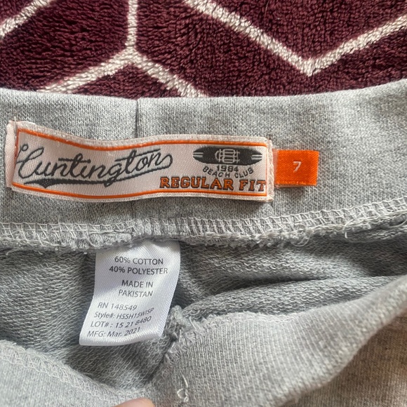 Huntington Boys Cotton Jogger Shorts (Size 7) with Drawstring BOYS Sweat Shorts - Picture 2 of 3